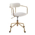 Demi Contemporary Cream Velvet Gold Metal Task Chair 14 Demi Contemporary Cream Velvet Gold Metal Task Chair