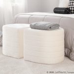 Demi Cream Velvet Contemporary Ottoman 13 Demi Cream Velvet Contemporary Ottoman