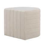 Demi Cream Velvet Contemporary Ottoman 17 Demi Cream Velvet Contemporary Ottoman