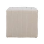 Demi Cream Velvet Contemporary Ottoman 18 Demi Cream Velvet Contemporary Ottoman