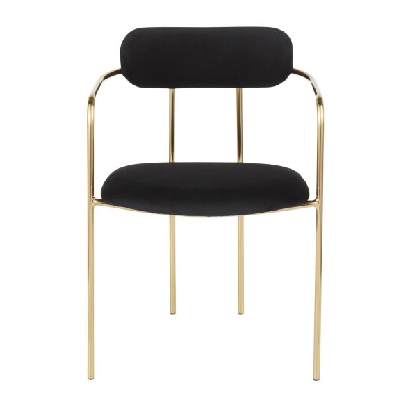 Demi Gold and Black Velvet Contemporary Chairs Set of 2 10