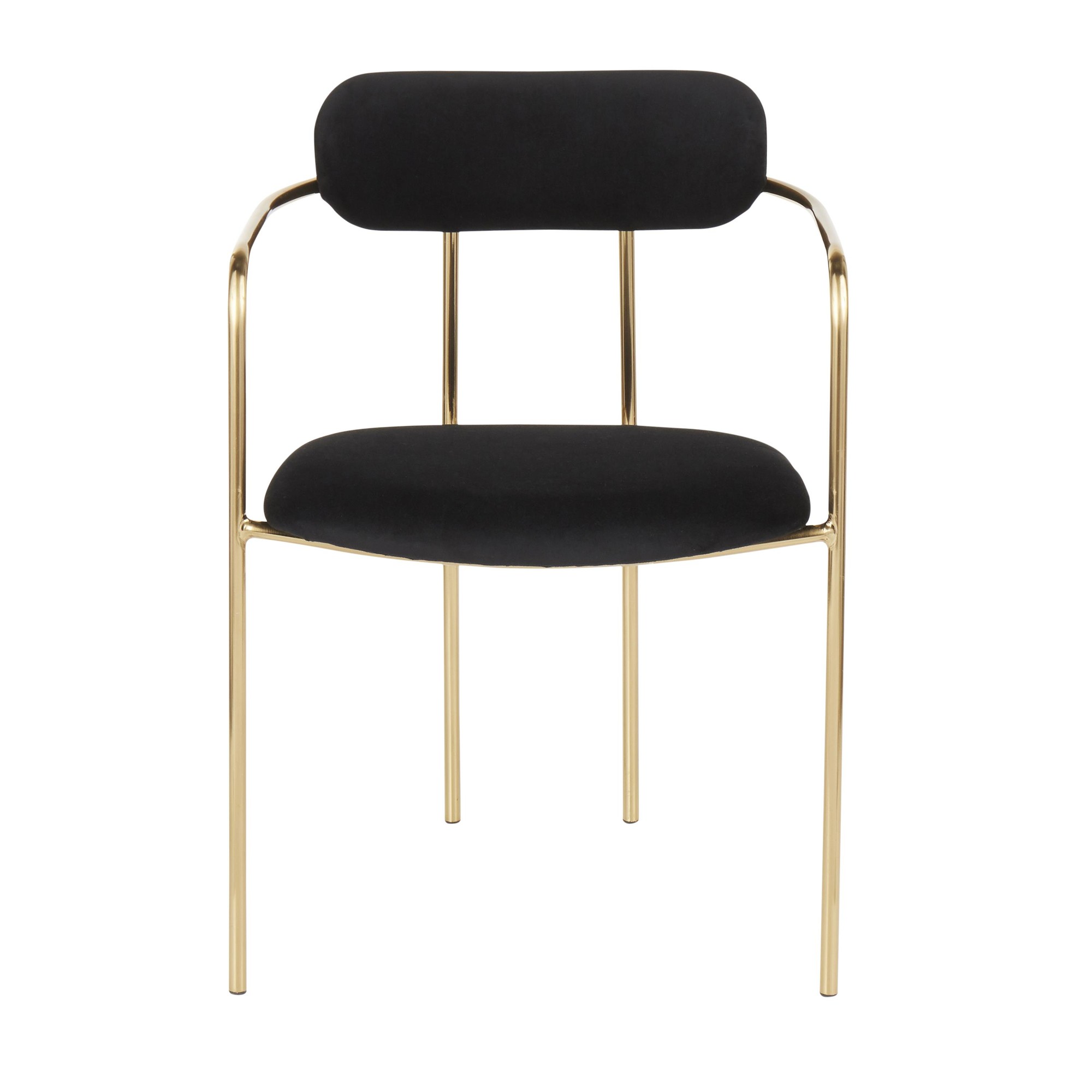 Demi Gold and Black Velvet Contemporary Chairs (Set of 2) 10 Demi Gold and Black Velvet Contemporary Chairs (Set of 2) - Image 10