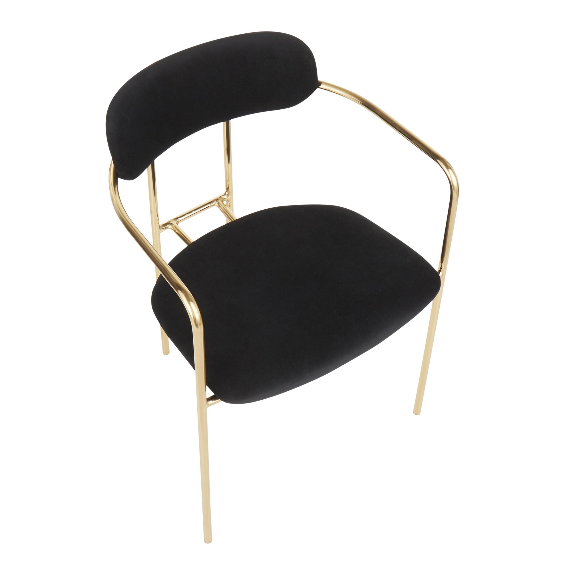 Demi Gold and Black Velvet Contemporary Chairs (Set of 2) 11 Demi Gold and Black Velvet Contemporary Chairs (Set of 2) - Image 11