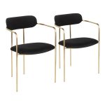 Demi Gold and Black Velvet Contemporary Chairs (Set of 2) 18 Demi Gold and Black Velvet Contemporary Chairs (Set of 2)
