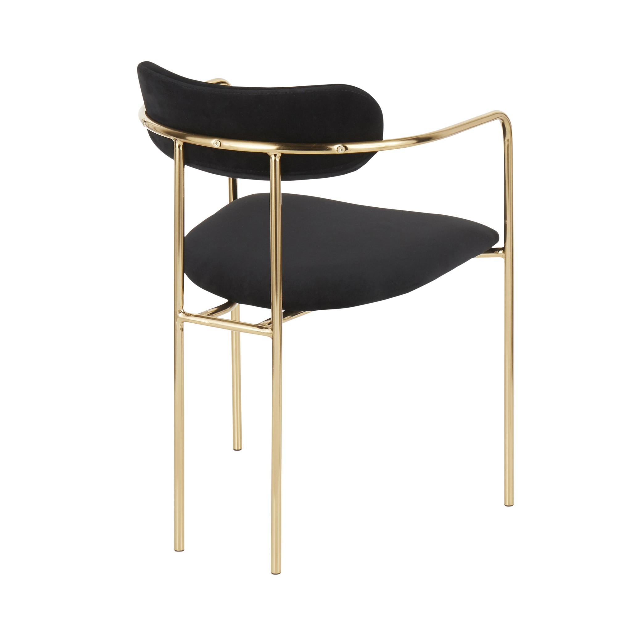 Demi Gold and Black Velvet Contemporary Chairs (Set of 2) 8 Demi Gold and Black Velvet Contemporary Chairs (Set of 2) - Image 8