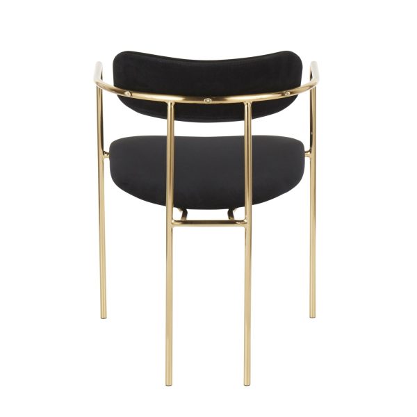 Demi Gold and Black Velvet Contemporary Chairs Set of 2 9