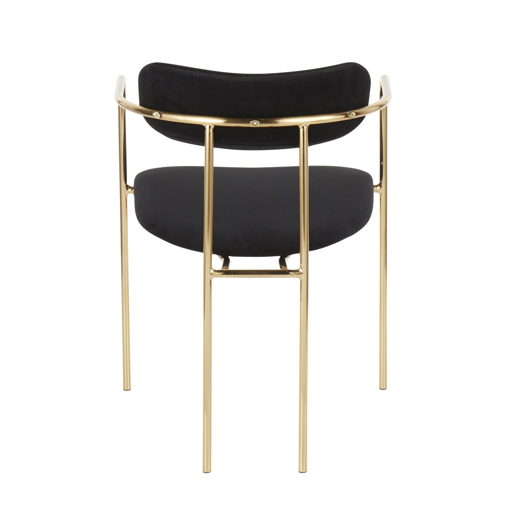 Demi Gold and Black Velvet Contemporary Chairs (Set of 2) 9 Demi Gold and Black Velvet Contemporary Chairs (Set of 2) - Image 9