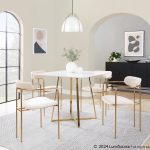 Demi Gold and Cream Velvet Contemporary Chairs (Set of 2)