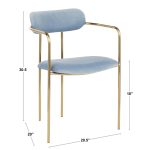 Demi Gold and Cream Velvet Contemporary Chairs (Set of 2)