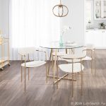 Demi Gold and Cream Velvet Contemporary Chairs (Set of 2)