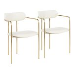 Demi Gold and Cream Velvet Contemporary Chairs (Set of 2)