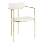 Demi Gold and Cream Velvet Contemporary Chairs (Set of 2)