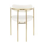 Demi Gold and Cream Velvet Contemporary Chairs (Set of 2)