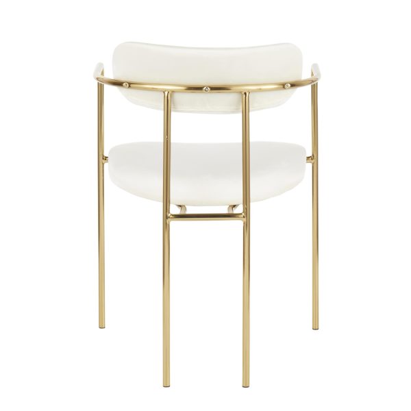 Demi Gold and Cream Velvet Contemporary Chairs Set of 2 7