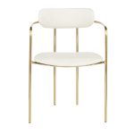 Demi Gold and Cream Velvet Contemporary Chairs (Set of 2)