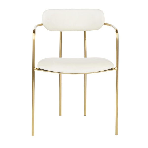Demi Gold and Cream Velvet Contemporary Chairs Set of 2 8