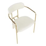 Demi Gold and Cream Velvet Contemporary Chairs (Set of 2)