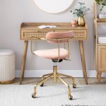 Demi Pink Velvet Gold Contemporary Task Chair 10 Demi Pink Velvet Gold Contemporary Task Chair