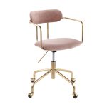 Demi Pink Velvet Gold Contemporary Task Chair 12 Demi Pink Velvet Gold Contemporary Task Chair