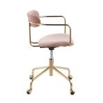 Demi Pink Velvet Gold Contemporary Task Chair 13 Demi Pink Velvet Gold Contemporary Task Chair