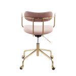 Demi Pink Velvet Gold Contemporary Task Chair 15 Demi Pink Velvet Gold Contemporary Task Chair