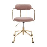 Demi Pink Velvet Gold Contemporary Task Chair 16 Demi Pink Velvet Gold Contemporary Task Chair