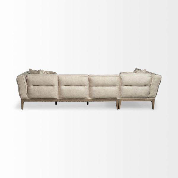 Denali IV 121 Beige Upholstered Wooden Frame Left Four Seater Sectional 4