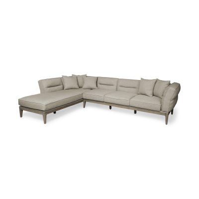 Denali IV 121" Beige Upholstered Wooden Frame Left Four Seater Sectional