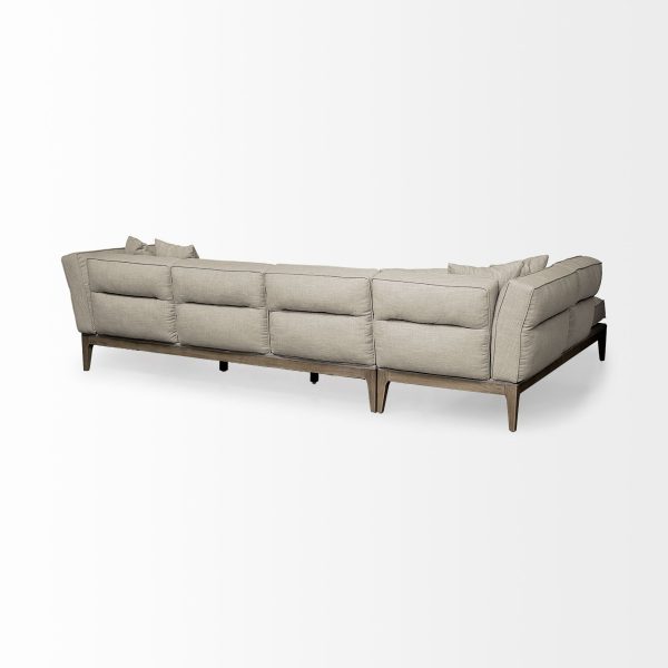 Denali IV 121 Beige Upholstered Wooden Frame Left Four Seater Sectional 5