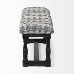 Denison II 56L x 15W Black Wood Base Woven-Leather Cushion Top Accent Bench