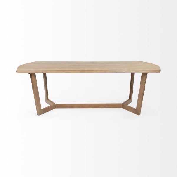 Denver 91.5x38 Rectangular Brown Solid Wood Top Base Dining Table 3