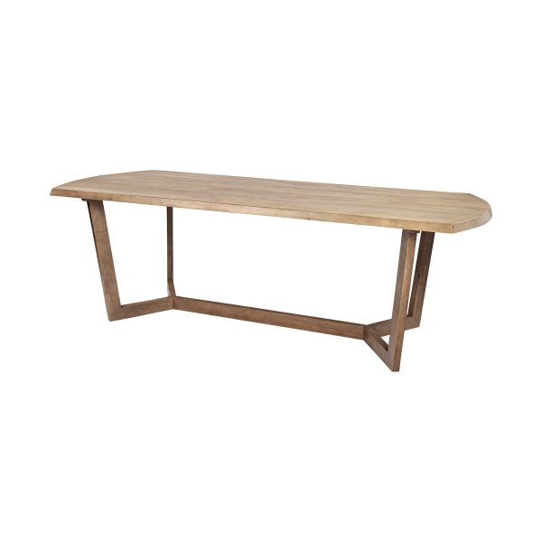Denver 91.5x38 Rectangular Brown Solid Wood Top Base Dining Table
