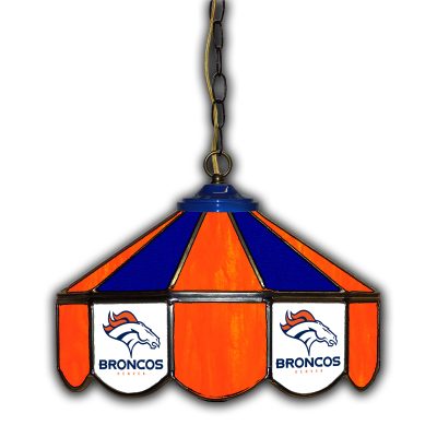 Denver Broncos 14 Inch Stained Glass Handcrafted Pub Light