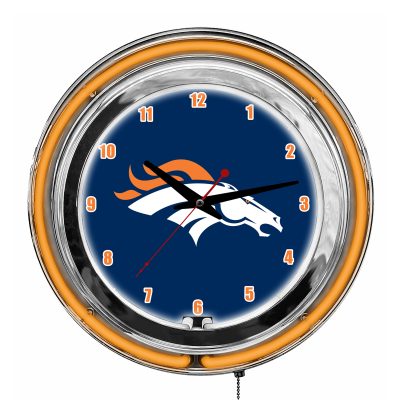 Denver Broncos 14" Neon Clock Team Colors USA Made