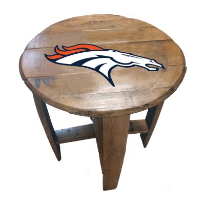 Denver Broncos Authentic Oak Whiskey Barrel Table