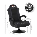 Denver Broncos Bluetooth Swivel Gaming Chair Black