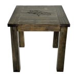 Denver Broncos Reclaimed Pine Wood Side Table with Team Logo
