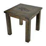 Denver Broncos Reclaimed Pine Wood Side Table with Team Logo