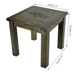 Denver Broncos Reclaimed Pine Wood Side Table with Team Logo