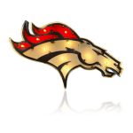 Denver Broncos Recycled Metal Lighted NFL Logo Sign