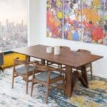 Walnut Mid-Century Modern Solid Wood Dining Table 78 Inches 7 Walnut Mid-Century Modern Solid Wood Dining Table 78 Inches