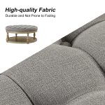 Deoius Grey Tufted Round Water Resistant Storage Ottoman