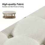 Deoius Ivory Tufted Round Storage Cocktail Ottoman