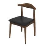 Black Leather Mid-Century Modern Dining Chairs (Set of 2) 12 Black Leather Mid-Century Modern Dining Chairs (Set of 2)