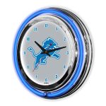 Detroit Lions 14" Neon Chrome Clock NFL Officially Licensed 5 Detroit Lions 14" Neon Chrome Clock NFL Officially Licensed