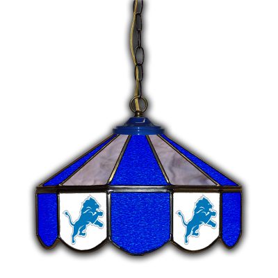 Detroit Lions 14 inch Stained Glass Handcrafted Pub Light