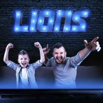 Detroit Lions Lighted Recycled Metal Wordmark NFL Sign
