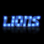 Detroit Lions Lighted Recycled Metal Wordmark NFL Sign