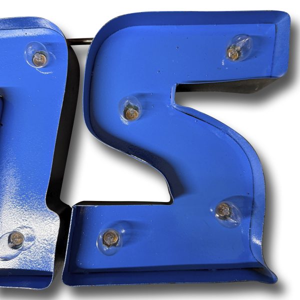 Detroit Lions Lighted Recycled Metal Wordmark NFL Sign 4