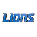 Detroit Lions Lighted Recycled Metal Wordmark NFL Sign